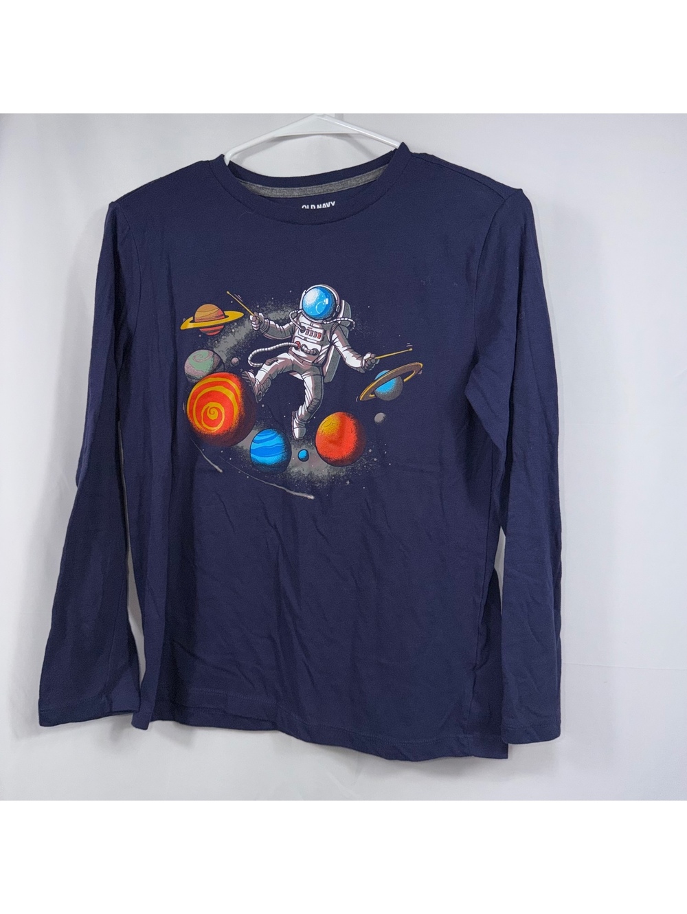 Old Navy Boys XL 14-16 Astronaut Space Long Sleeve Tee